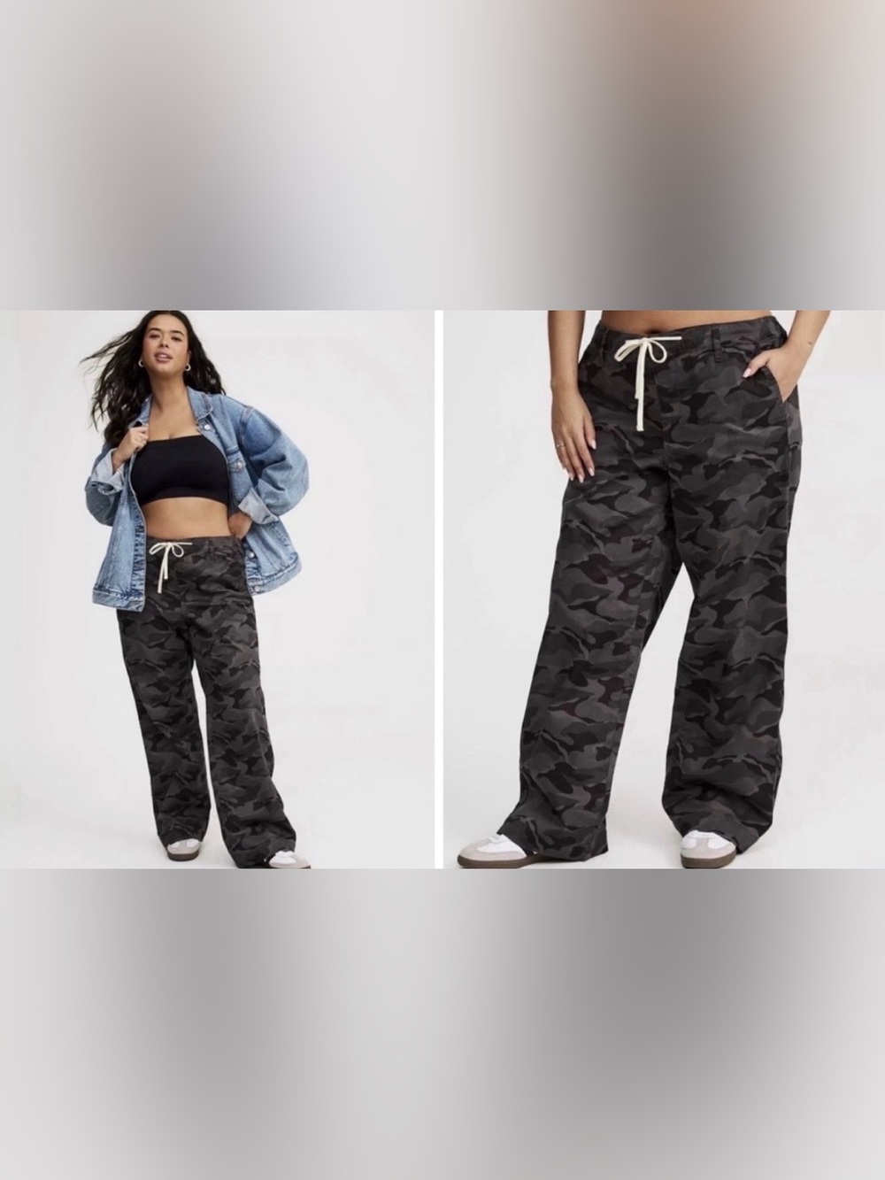 torrid Black & Gray Camo Wide Leg Pants
